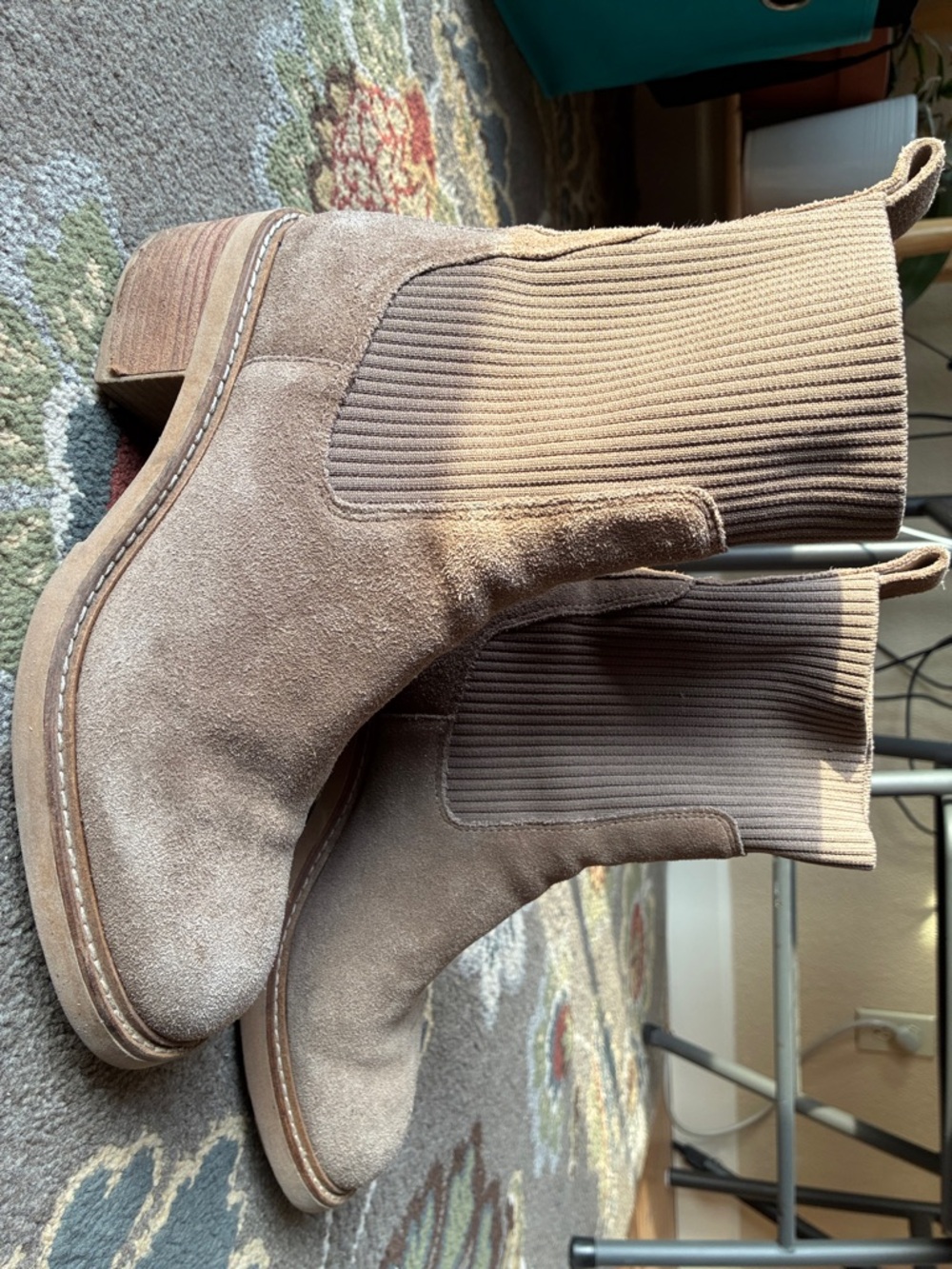 STeve Madden Kiley Chelsea Women's Suede Pull-On Ankle Booties in Taupe